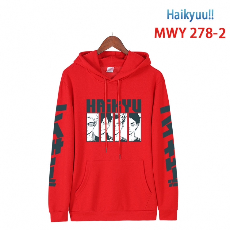 Haikyuu!! cartoon  Hooded Patch Pocket Sweatshirt from S to 4XL MWY 278 2