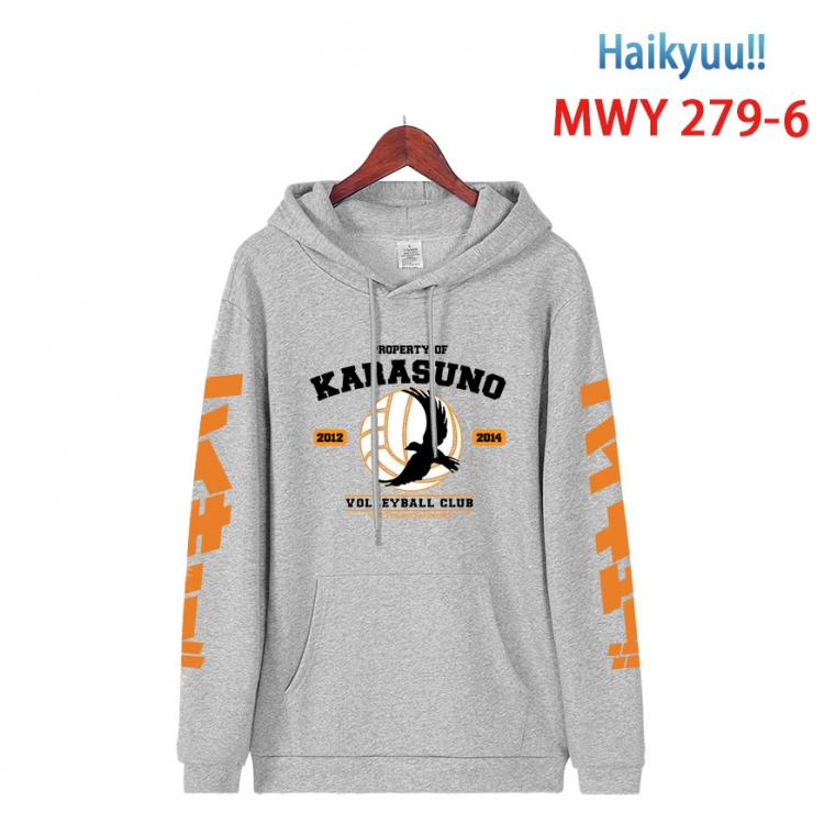 Haikyuu!! cartoon  Hooded Patch Pocket Sweatshirt from S to 4XL MWY 279 6