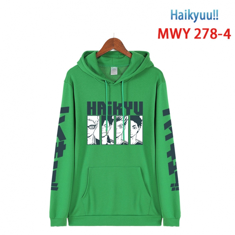 Haikyuu!! cartoon  Hooded Patch Pocket Sweatshirt from S to 4XL MWY 278 4