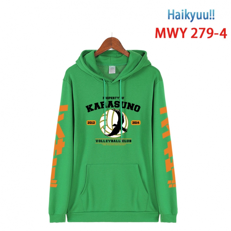 Haikyuu!! cartoon  Hooded Patch Pocket Sweatshirt from S to 4XL MWY 279 4