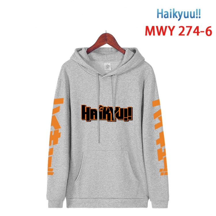 Haikyuu!! cartoon  Hooded Patch Pocket Sweatshirt from S to 4XL MWY 274 6