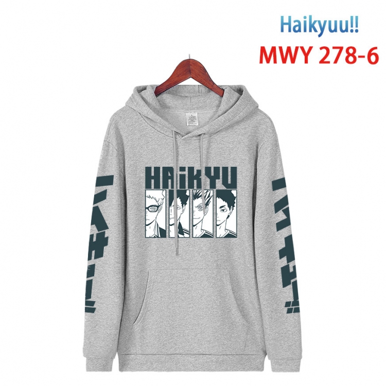 Haikyuu!! cartoon  Hooded Patch Pocket Sweatshirt from S to 4XL MWY 278 6