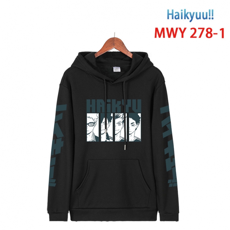 Haikyuu!! cartoon  Hooded Patch Pocket Sweatshirt from S to 4XL MWY 278 1