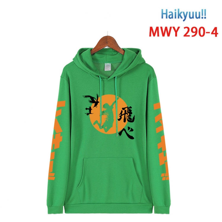 Haikyuu!! cartoon  Hooded Patch Pocket Sweatshirt from S to 4XL  MWY 290 4