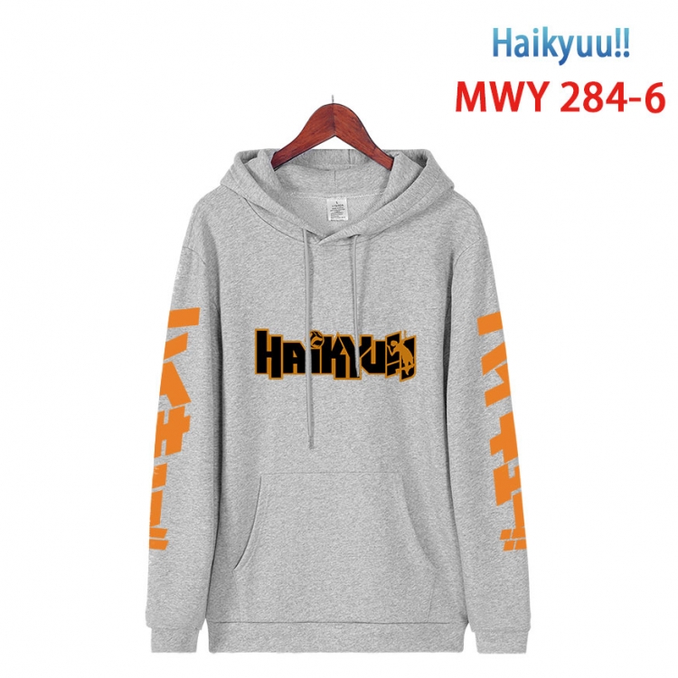 Haikyuu!! cartoon  Hooded Patch Pocket Sweatshirt from S to 4XL MWY 284 6