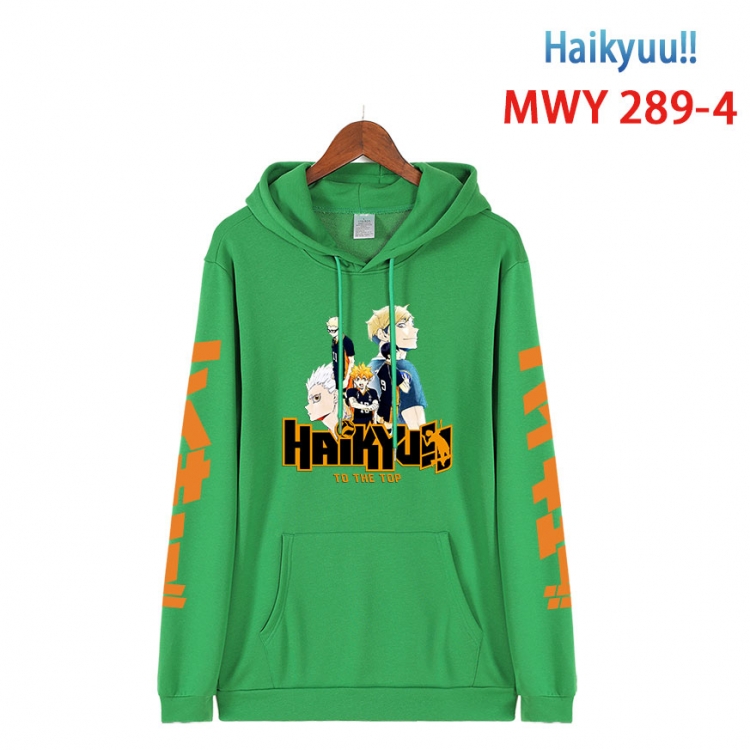 Haikyuu!! cartoon  Hooded Patch Pocket Sweatshirt from S to 4XL  MWY 289 4