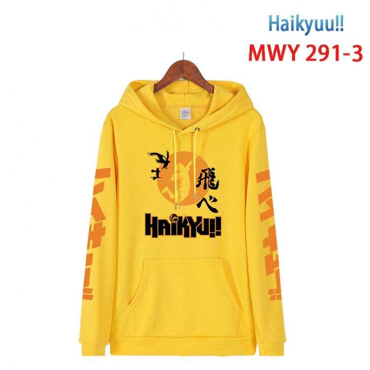 Haikyuu!! cartoon  Hooded Patch Pocket Sweatshirt from S to 4XL  MWY 291 3