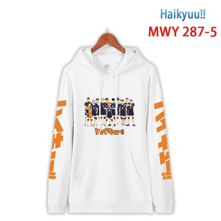 Haikyuu!! cartoon  Hooded Patch Pocket Sweatshirt from S to 4XL  MWY 287 5