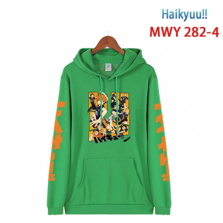 Haikyuu!! cartoon  Hooded Patch Pocket Sweatshirt from S to 4XL MWY 282 4