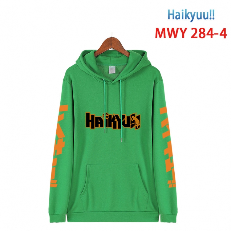 Haikyuu!! cartoon  Hooded Patch Pocket Sweatshirt from S to 4XL  MWY 284 4