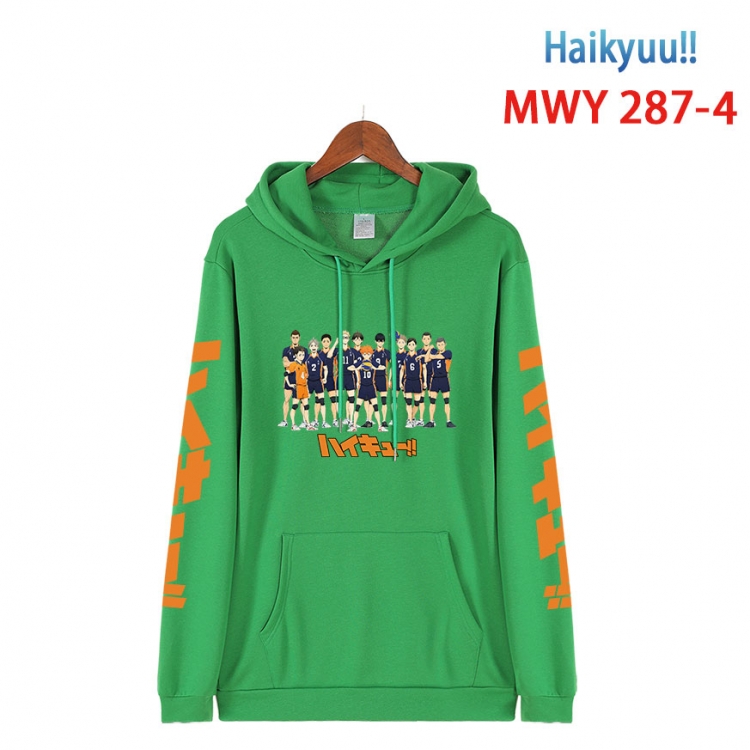 Haikyuu!! cartoon  Hooded Patch Pocket Sweatshirt from S to 4XL  MWY 287 4