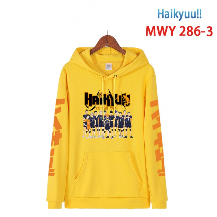 Haikyuu!! cartoon  Hooded Patch Pocket Sweatshirt from S to 4XL  MWY 286 3