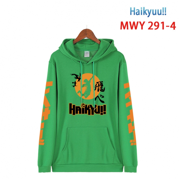 Haikyuu!! cartoon  Hooded Patch Pocket Sweatshirt from S to 4XL MWY 291 4