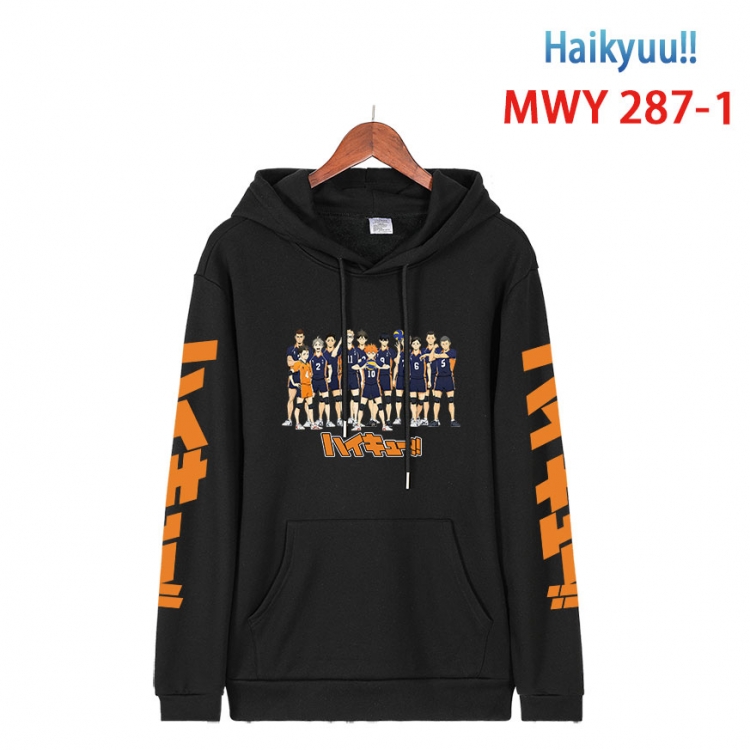 Haikyuu!! cartoon  Hooded Patch Pocket Sweatshirt from S to 4XL  MWY 287 1