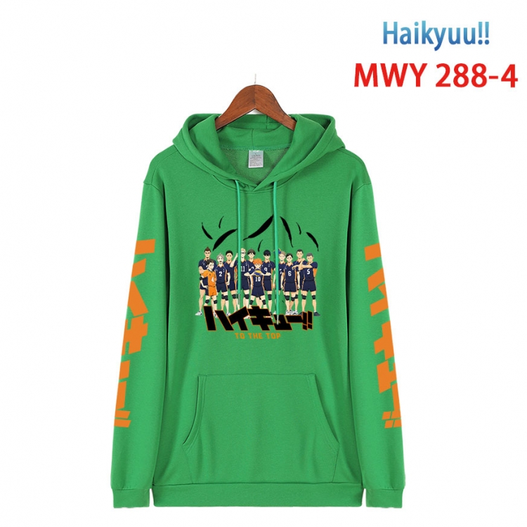 Haikyuu!! cartoon  Hooded Patch Pocket Sweatshirt from S to 4XL  MWY 288 4