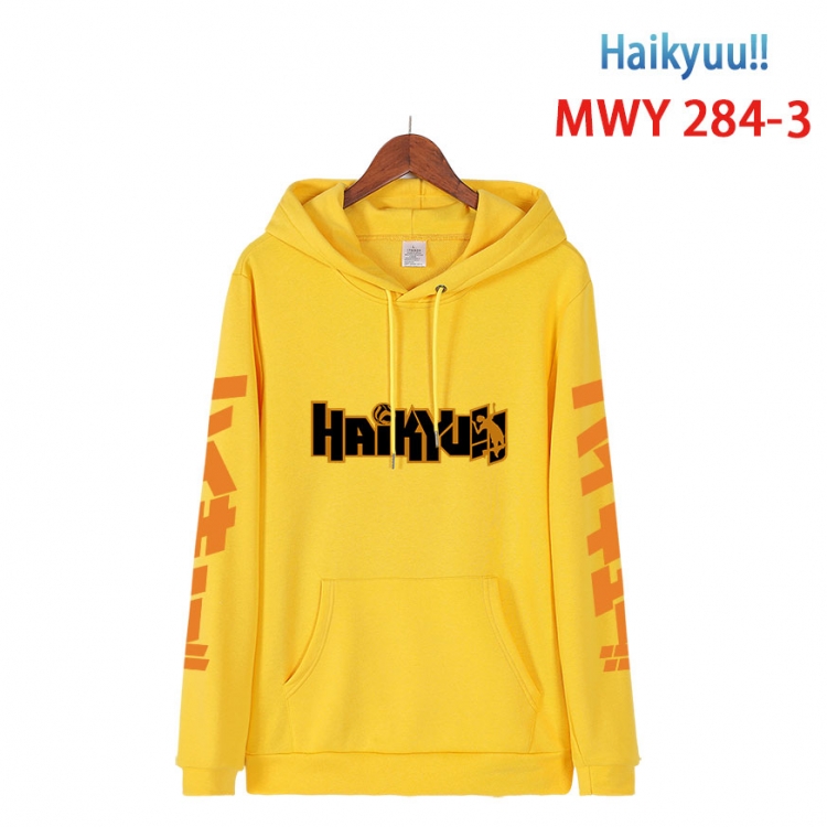 Haikyuu!! cartoon  Hooded Patch Pocket Sweatshirt from S to 4XL  MWY 284 3