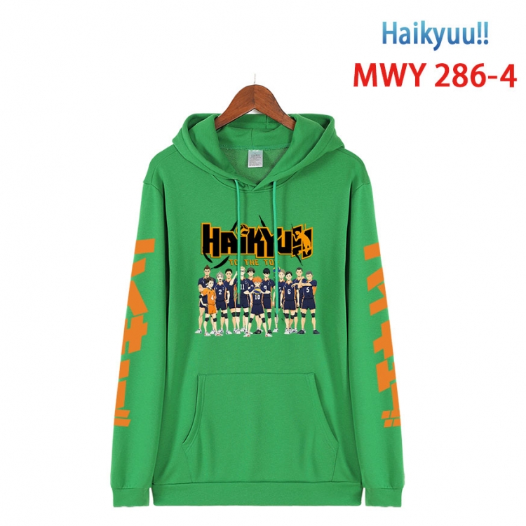 Haikyuu!! cartoon  Hooded Patch Pocket Sweatshirt from S to 4XL MWY 286 4