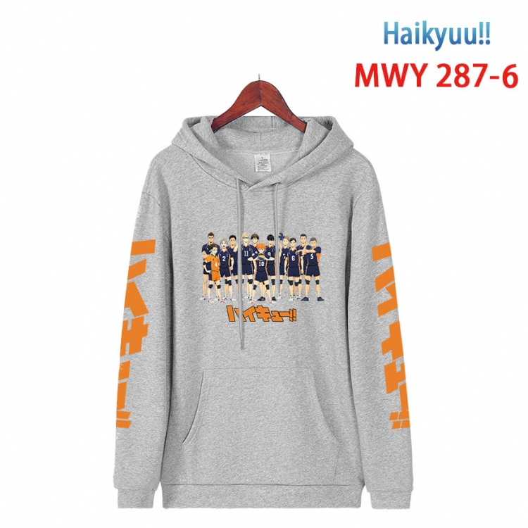 Haikyuu!! cartoon  Hooded Patch Pocket Sweatshirt from S to 4XL MWY 287 6