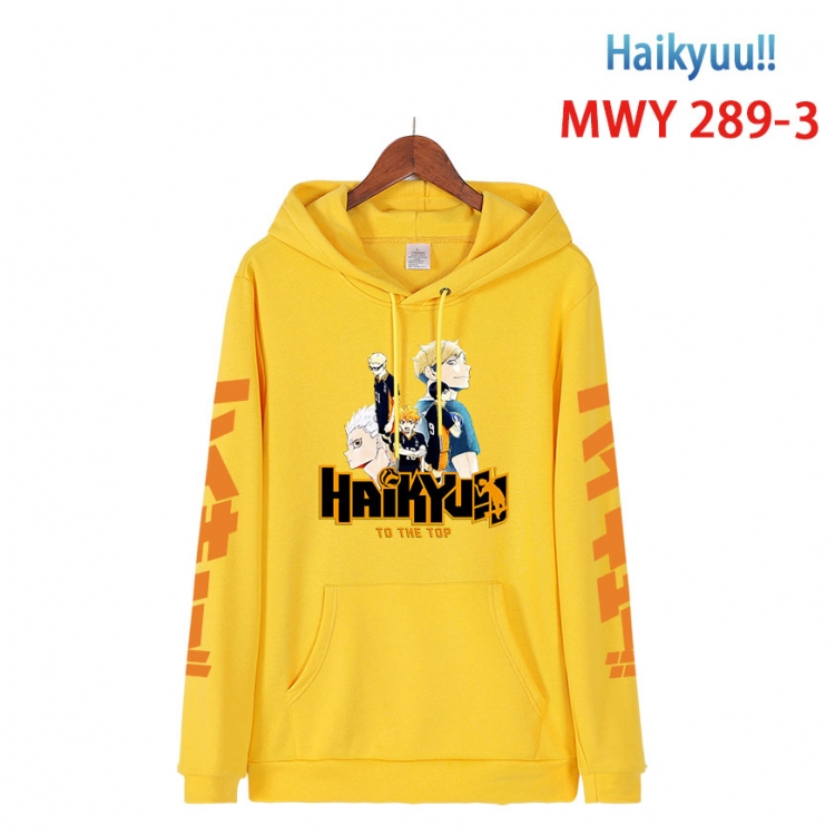 Haikyuu!! cartoon  Hooded Patch Pocket Sweatshirt from S to 4XL MWY 289 3