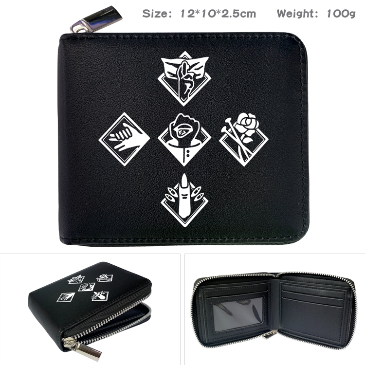 Jujutsu Kaisen Anime zipper black leather half-fold wallet 12X10X2.5CM 100G  9A