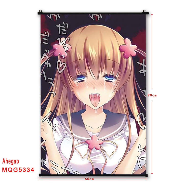 Ahegao black Plastic rod Cloth painting Wall Scroll 60X90CM MQG-5334