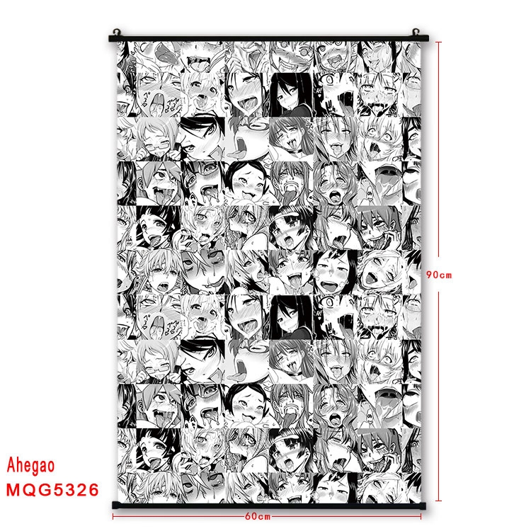 Ahegao black Plastic rod Cloth painting Wall Scroll 60X90CM  MQG-5326