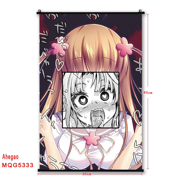 Ahegao black Plastic rod Cloth painting Wall Scroll 60X90CM  MQG-5333