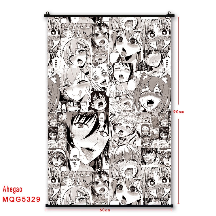 Ahegao black Plastic rod Cloth painting Wall Scroll 60X90CM MQG-5329