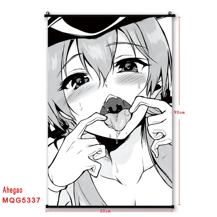 Ahegao black Plastic rod Cloth painting Wall Scroll 60X90CM   MQG-5337