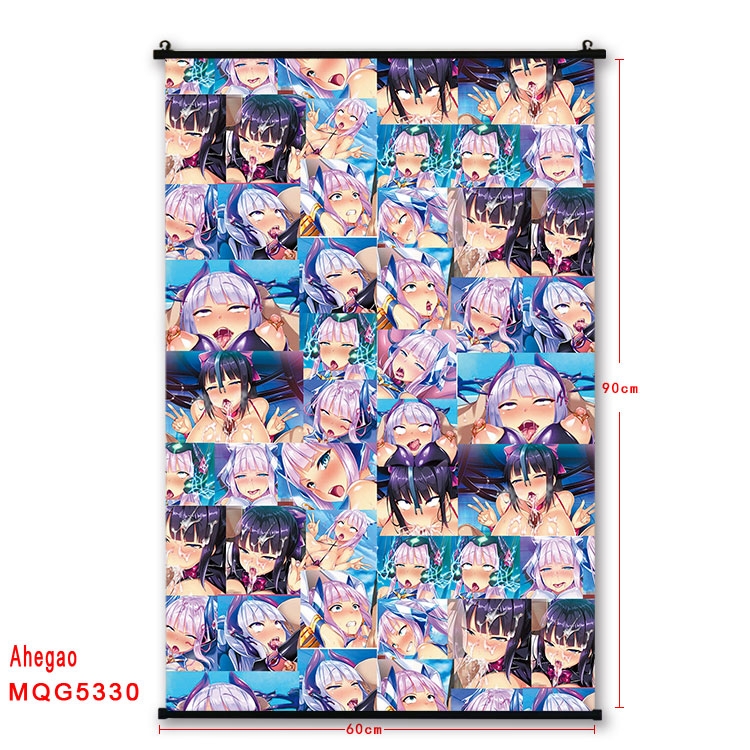 Ahegao black Plastic rod Cloth painting Wall Scroll 60X90CM  MQG-5330