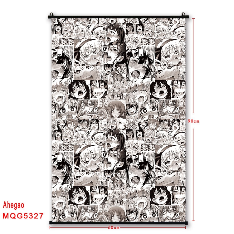 Ahegao black Plastic rod Cloth painting Wall Scroll 60X90CM MQG-5327