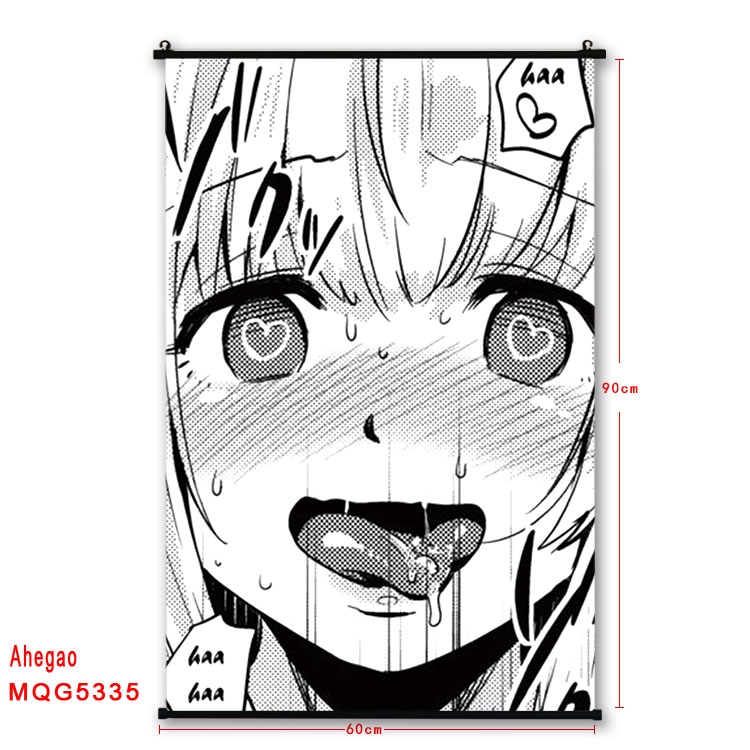 Ahegao black Plastic rod Cloth painting Wall Scroll 60X90CM  MQG-5335