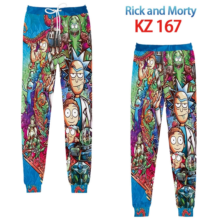 Rick and Morty  Anime digital 3D trousers full color trousers from XS to 4XL  KZ 167