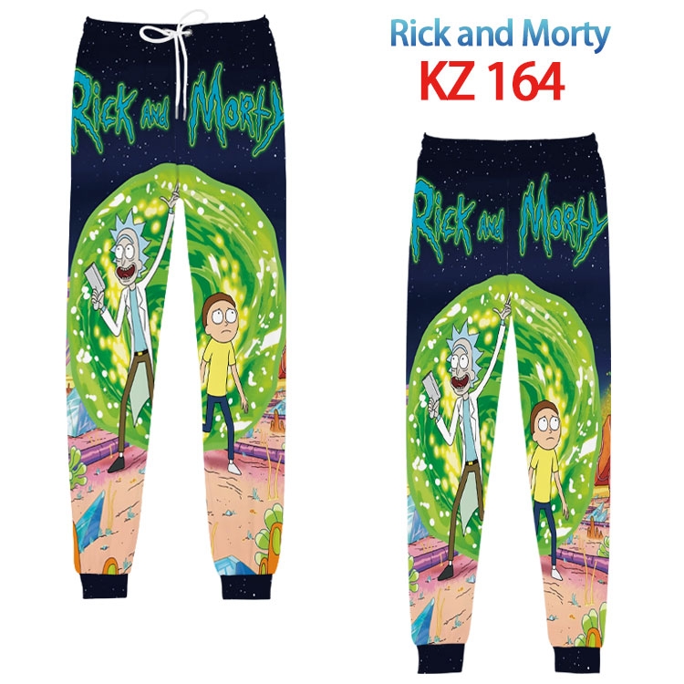 Rick and Morty  Anime digital 3D trousers full color trousers from XS to 4XL KZ 164