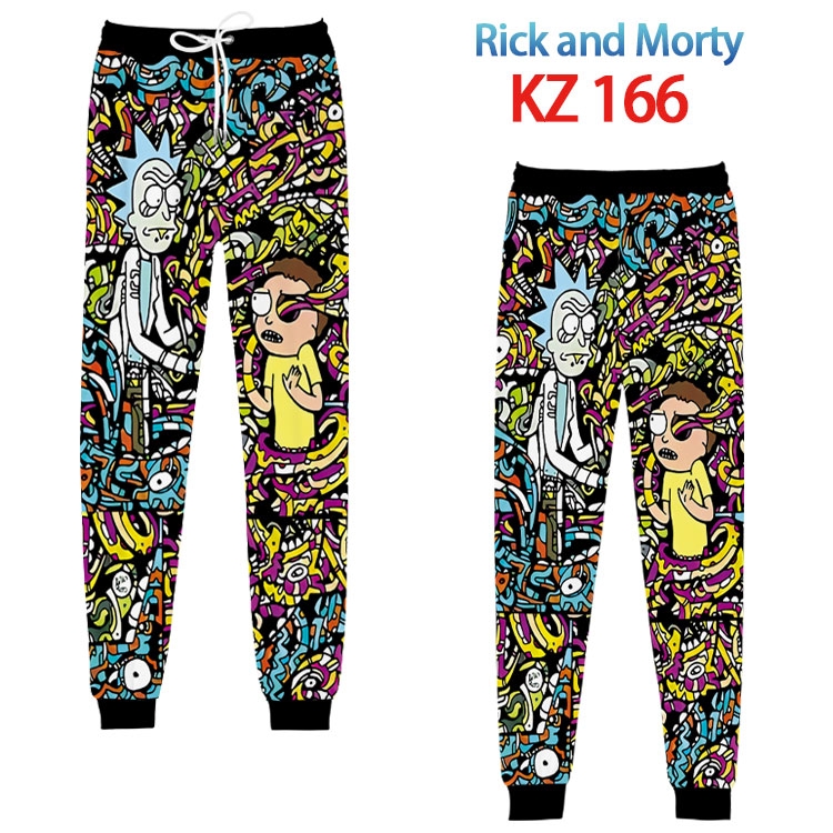 Rick and Morty Anime digital 3D trousers full color trousers from XS to 4XL    KZ 166
