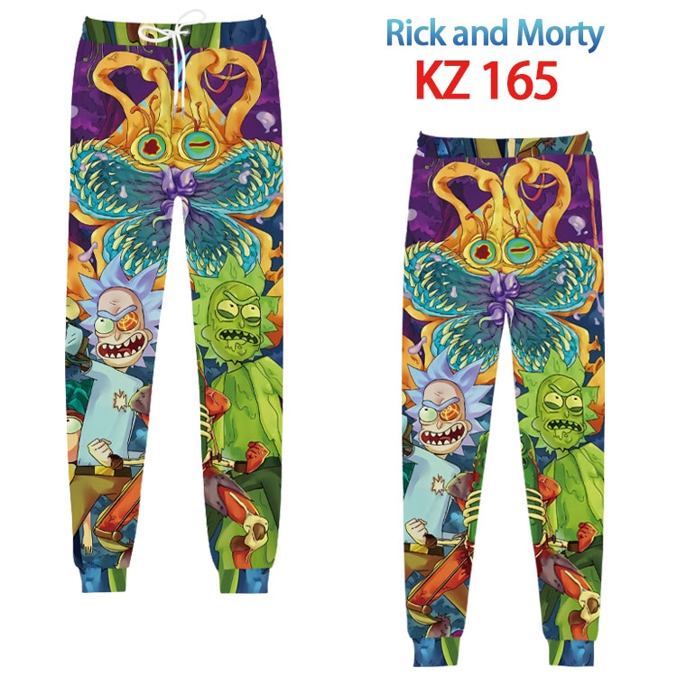 Rick and Morty  Anime digital 3D trousers full color trousers from XS to 4XL KZ 165