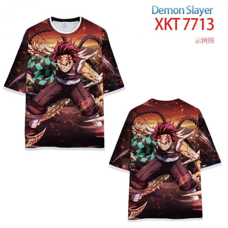 Demon Slayer Kimets Full Color Loose short sleeve round neck T-shirt  from S to 6XL XKT-7713