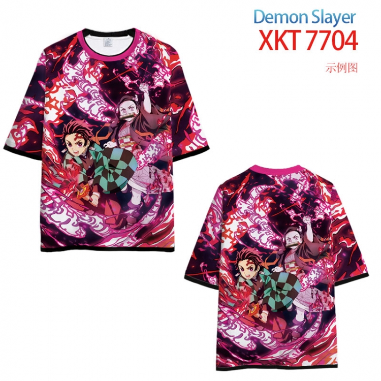 Demon Slayer Kimets Full Color Loose short sleeve round neck T-shirt  from S to 6XL  XKT-7704