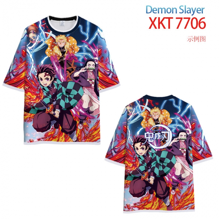 Demon Slayer Kimets Full Color Loose short sleeve round neck T-shirt  from S to 6XL  XKT-7706