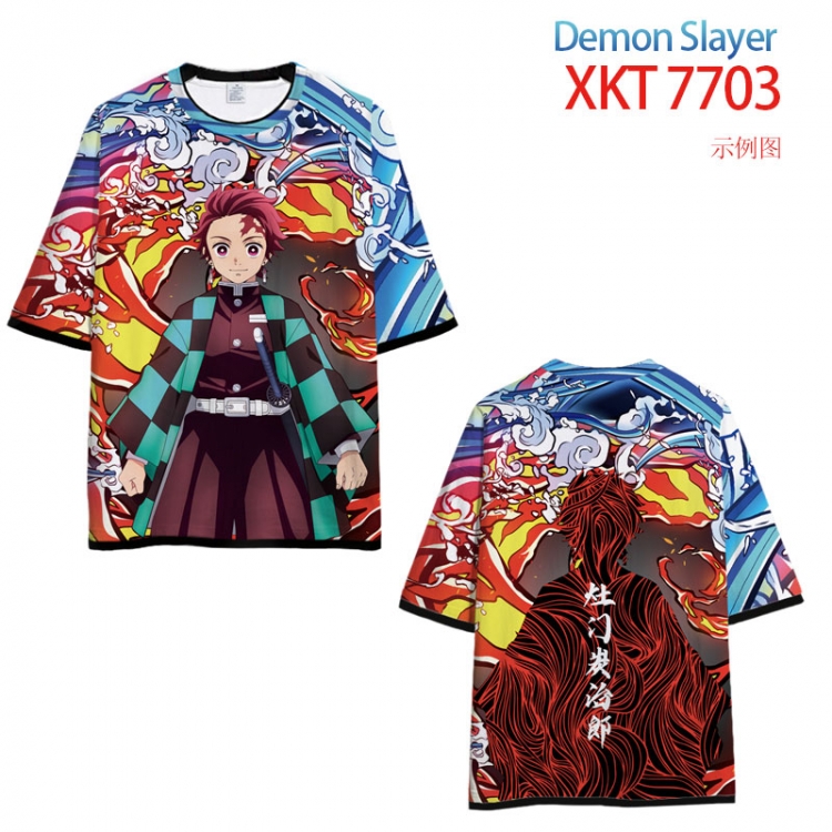 Demon Slayer Kimets Full Color Loose short sleeve round neck T-shirt  from S to 6XL  XKT-7703