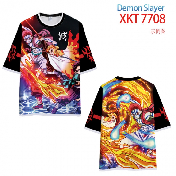 Demon Slayer Kimets Full Color Loose short sleeve round neck T-shirt  from S to 6XL XKT-7708