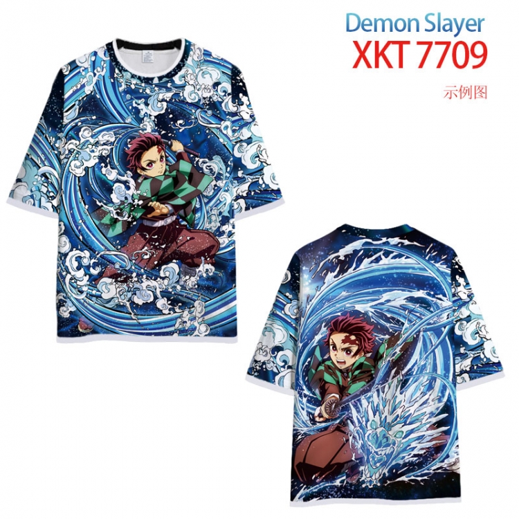 Demon Slayer Kimets Full Color Loose short sleeve round neck T-shirt  from S to 6XL   XKT-7709
