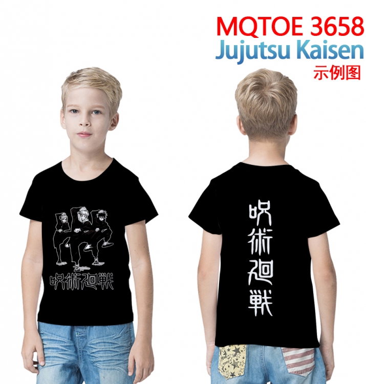 Jujutsu Kaisen  full-color printed short-sleeved T-shirt 60 80 100 120 140  160 6 sizes for children  MQTOE 3658