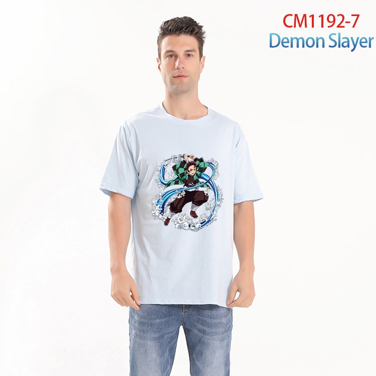 Demon Slayer Kimets Printed short-sleeved cotton T-shirt from S to 4XL CM 1192 7