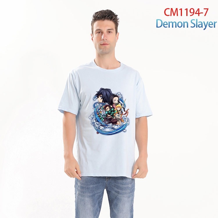Demon Slayer Kimets Printed short-sleeved cotton T-shirt from S to 4XL CM 1194 7