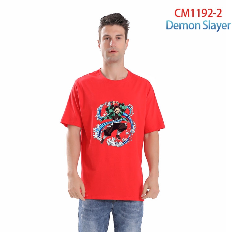 Demon Slayer Kimets Printed short-sleeved cotton T-shirt from S to 4XL CM 1192 2