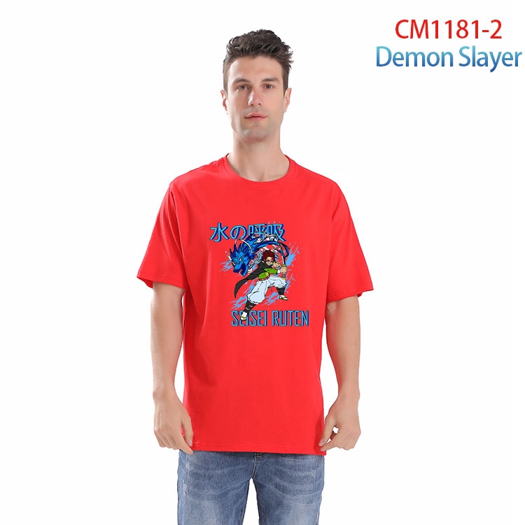 Demon Slayer Kimets Printed short-sleeved cotton T-shirt from S to 4XL CM 1181 2