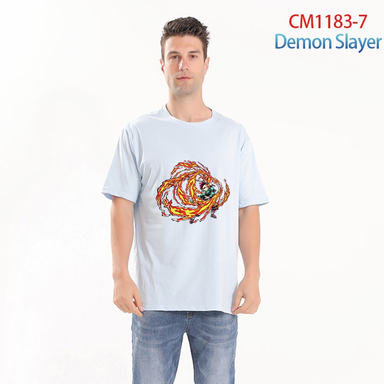 Demon Slayer Kimets Printed short-sleeved cotton T-shirt from S to 4XL CM 1183 7
