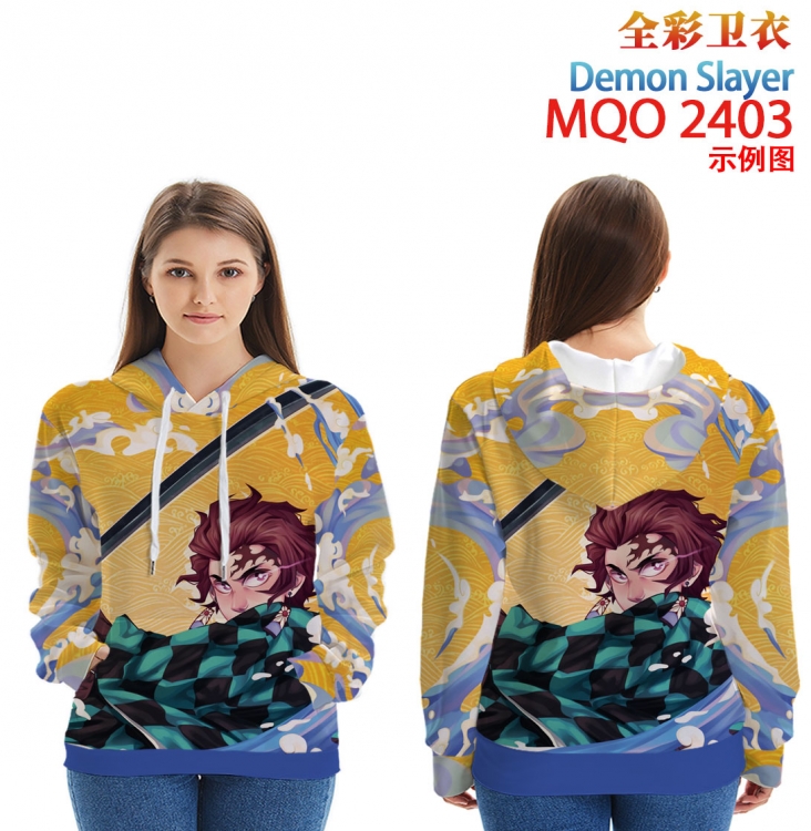 Demon Slayer Kimets Full Color Patch pocket Sweatshirt Hoodie  from XXS to 4XL  MQO-2403