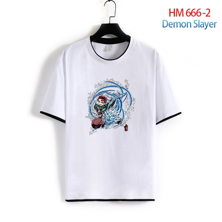 Demon Slayer Kimets Full Color Loose short sleeve cotton T-shirt  from S to 6XL  HM 666 2